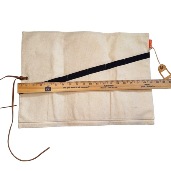 CB Station Canvas Multi Pocket Travel Roll Case Anchor Motif Tools Brushes - Picture 8 of 11